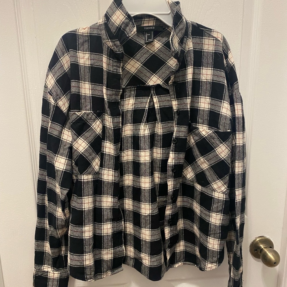 Forever21 Plaid Button-Front Flannel Shirt